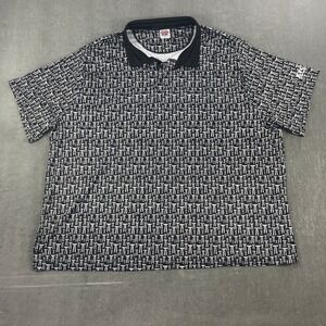 KFC Men 4XL Black White Original Recipe Polo Shirt Colonel Tie Print